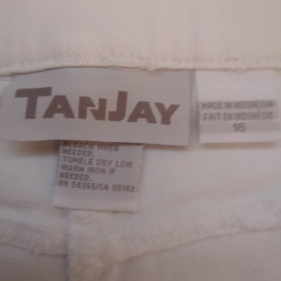 TanJay Ladies Size 16 Petite White Jean 2 Piece Suit - Picture 8 of 10